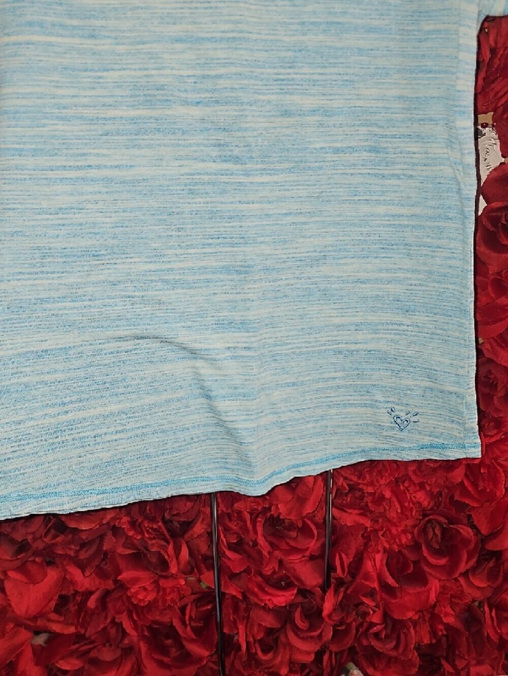 Justice Light Blue Heathered V-Neck Tee Size 12 - Picture 6 of 8